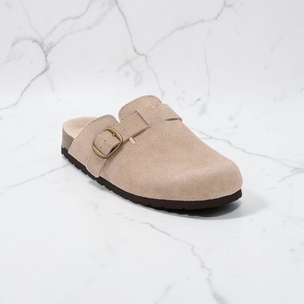 Arizona Jean Co Riv Womens Round Closed Toe Clogs in Taupe - Size 9